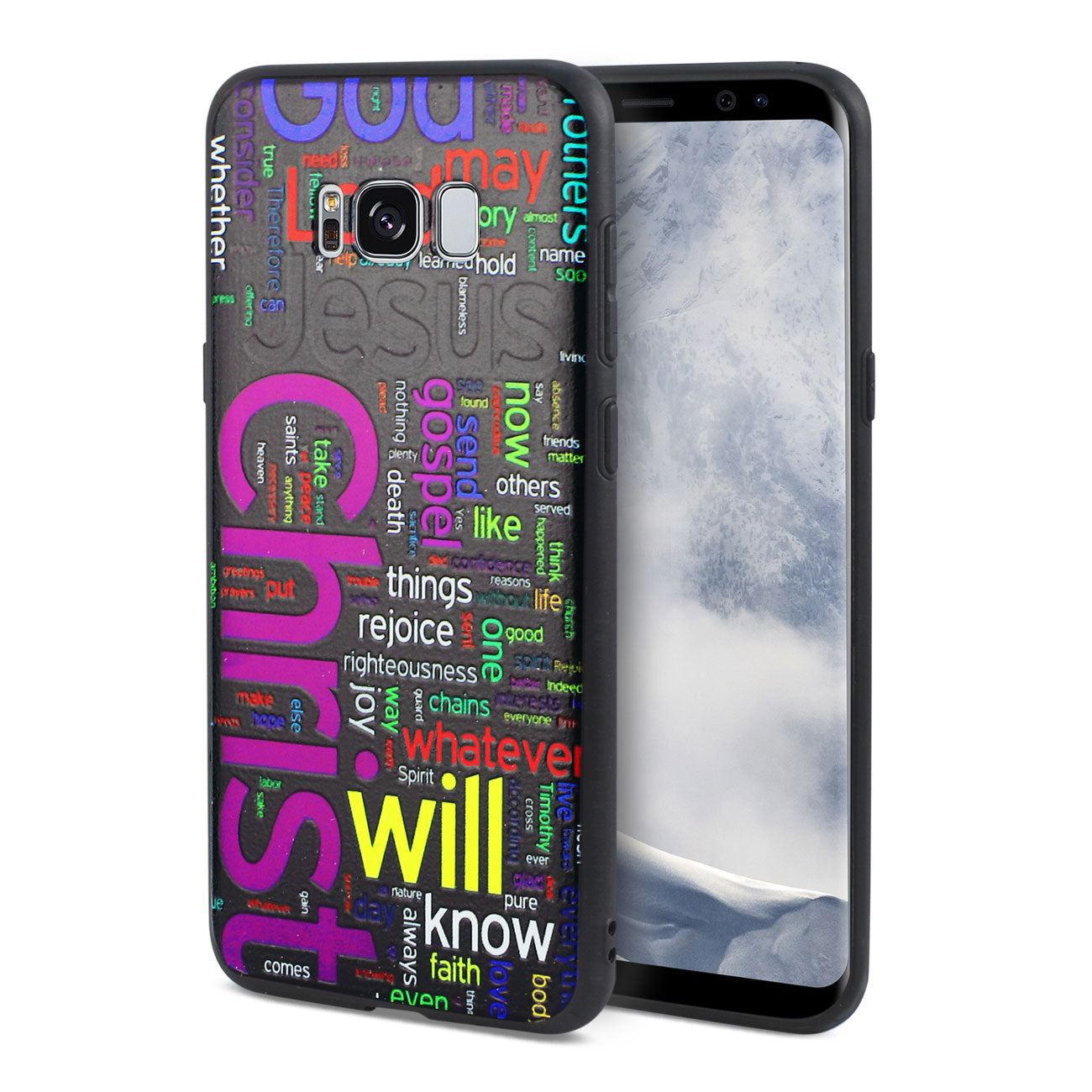 SAMSUNG GALAXY S8 EDGE/S8 Plus DESIGN TPU CASE WITH VIBRANT WORD CLOUD JESUS LETTERS