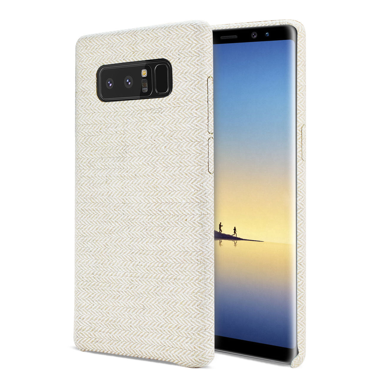 Reiko Samsung Galaxy Note 8 Herringbone Fabric In Beige