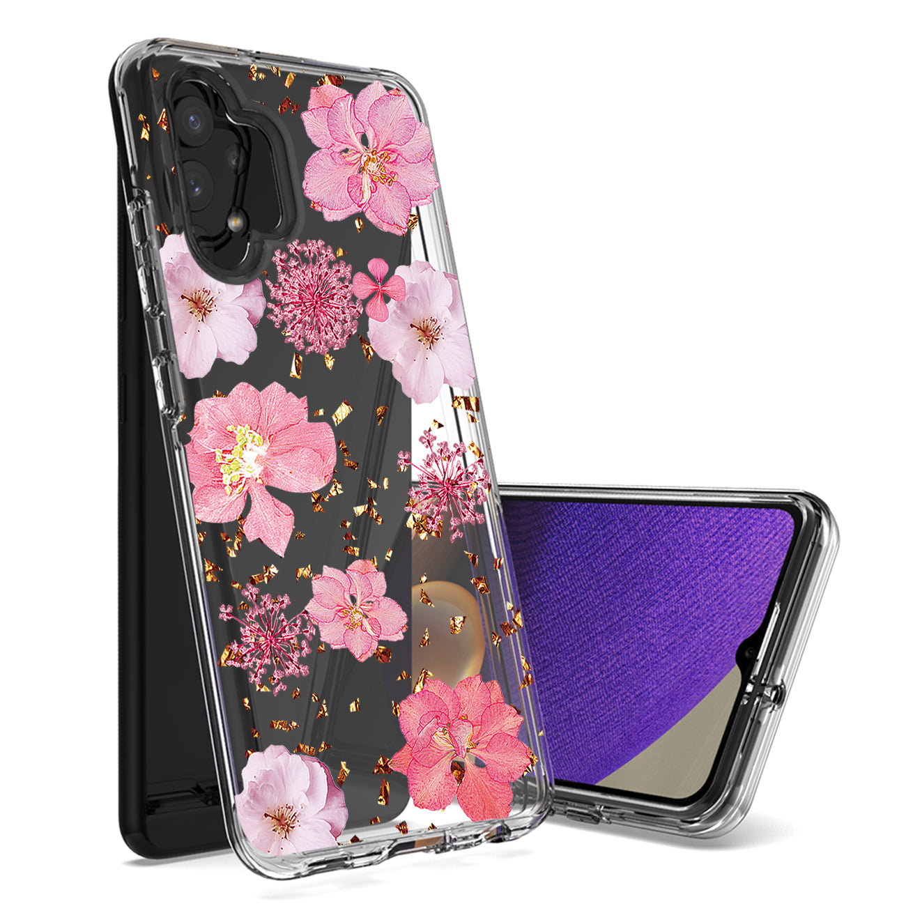 Pressed dried flower Design Phone case for Samsung Galaxy A32 5G In Pink