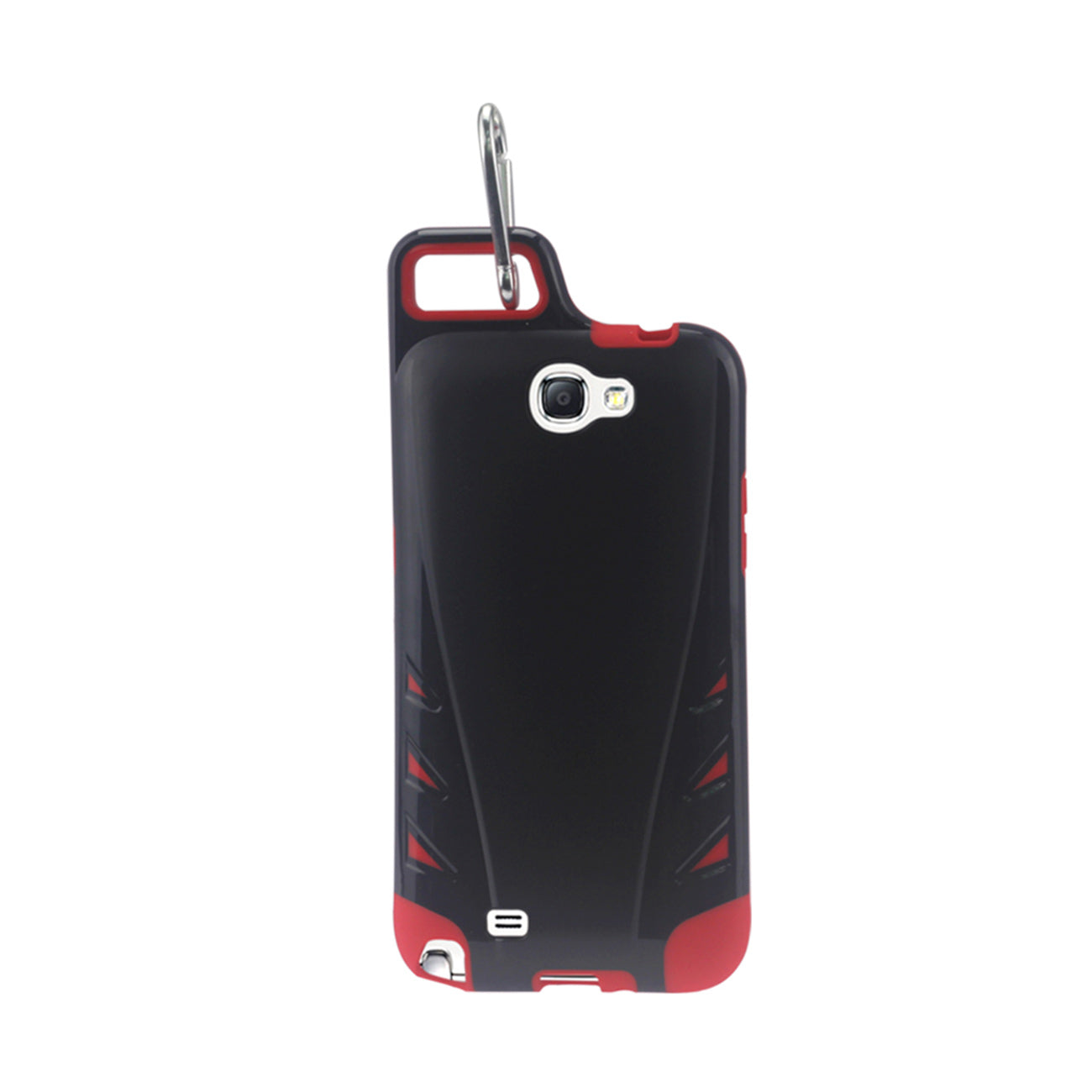Samsung Galaxy Note 2 Dropproof Workout Hybrid Case With Hook In Black Red