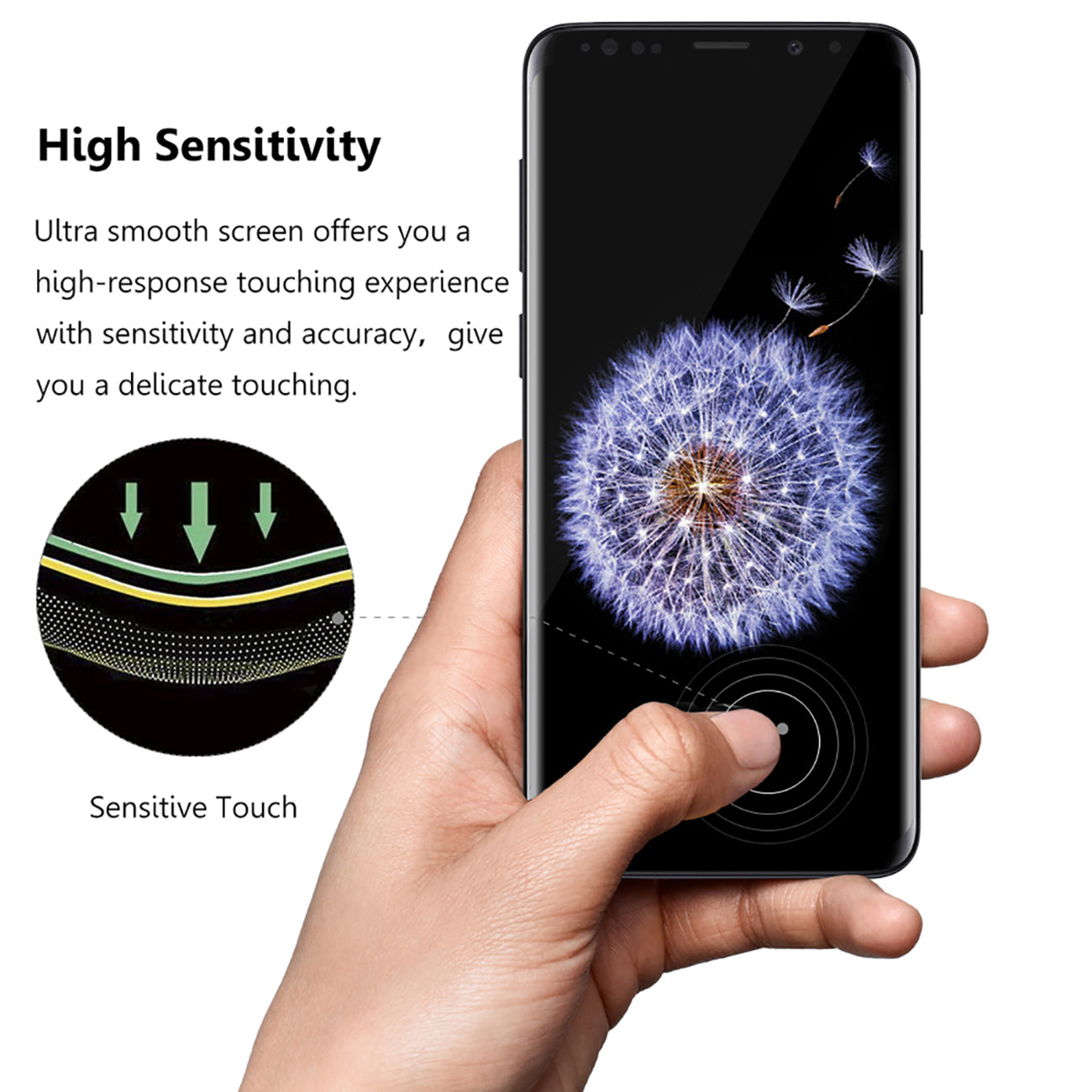 Glass Screen Protective Cover Super Shock Resistant 3D Curved Edge Samsung Galaxy S9 Plus