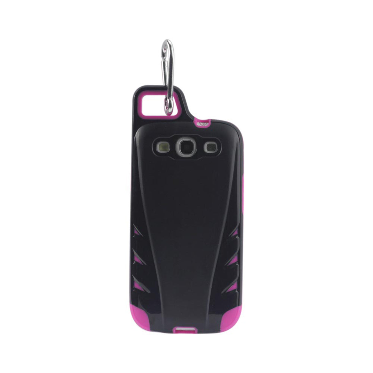 Samsung Galaxy S3 Dropproof Workout Hybrid Case With Hook In Black Hot Pink