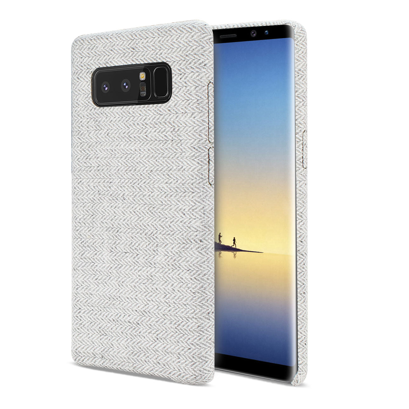 Reiko Samsung Galaxy Note 8 Herringbone Fabric In Light Gray