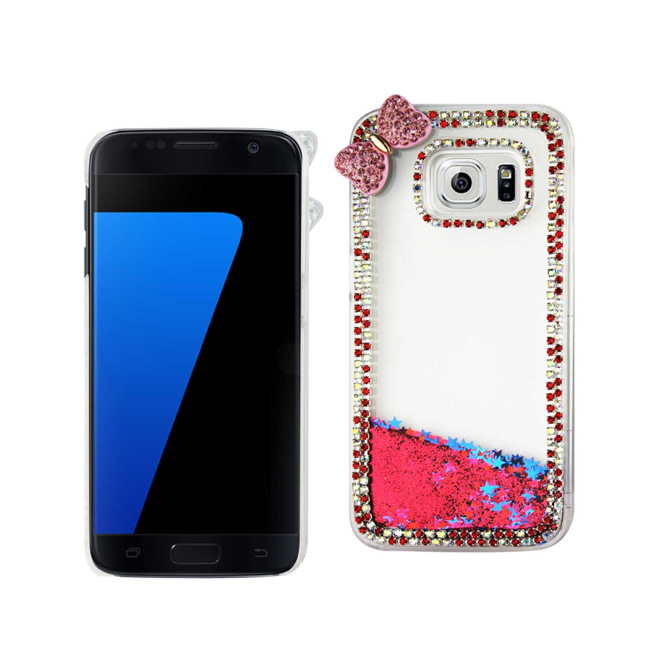 Case Jewelry Floating Stars Samsung Galaxy S7 Red Color