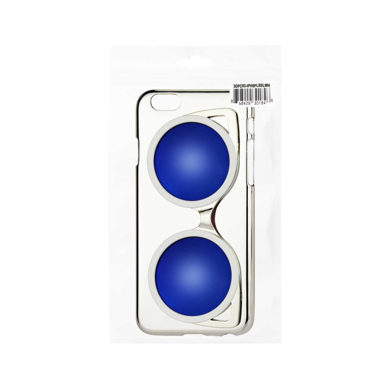 Case Jewelry Plated 3D Sunglasses iPhone 6 Plus Silver White Color