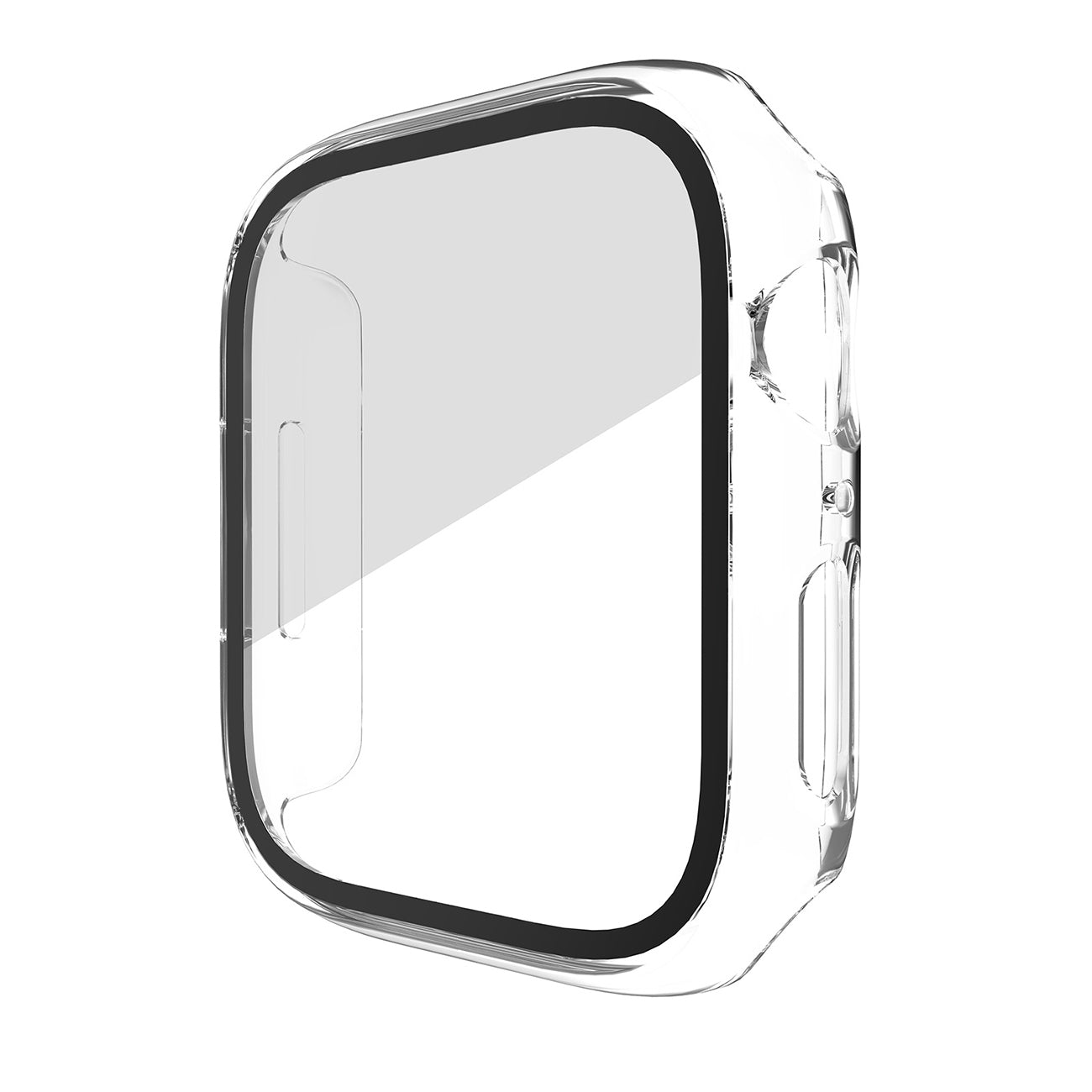 Case PC With Tempered Glass Screen Protector Full Cover Apple Watch 45 mm Clear