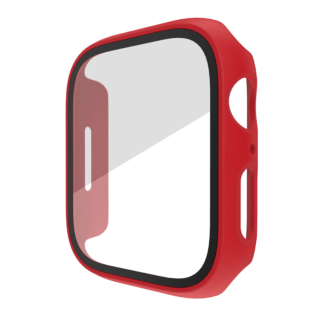 Case PC With Tempered Glass Screen Protector Full Cover Apple Watch 45 mm Red Color
