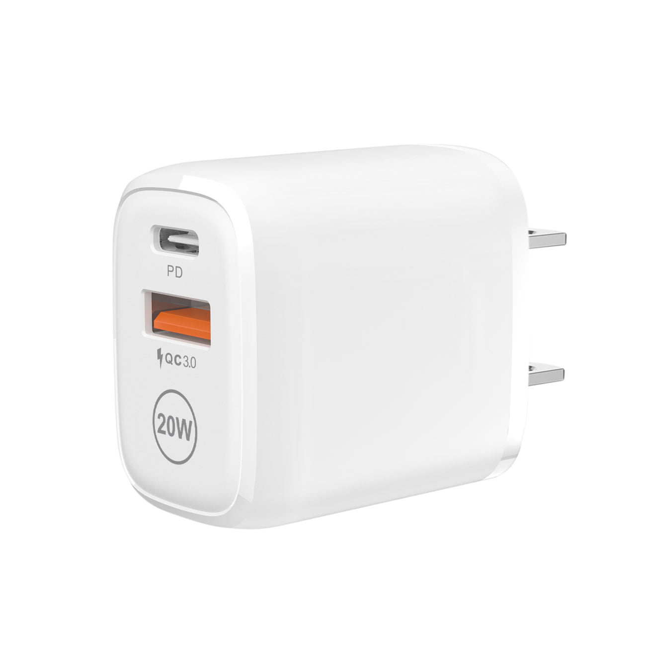 Travel Wall Charger Adapter Type-C to Type-C Cable Fast Charging PD Dual Ports