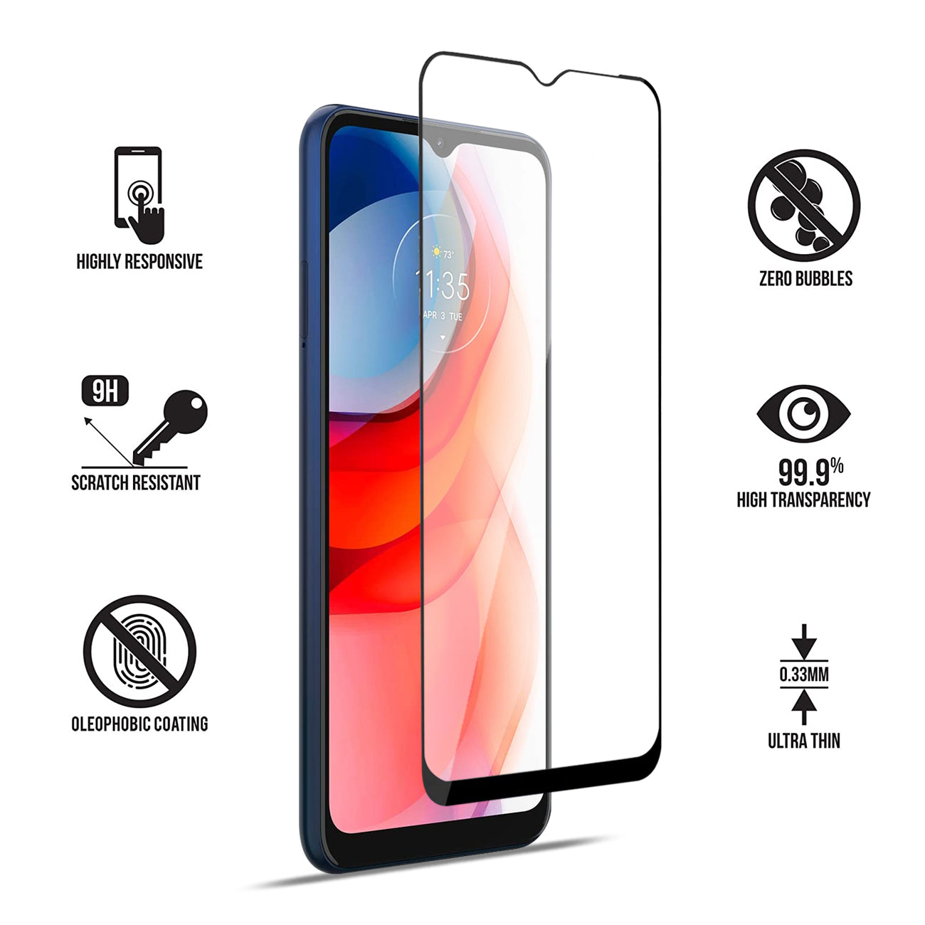 Screen Protector Full Coverage Scratch Resistant Moto G Play 2021