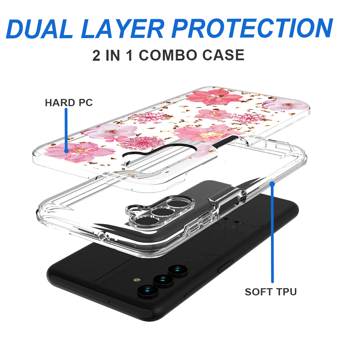 Pressed dried flower Design Phone case For Samsung Galaxy A13 5G In Pink