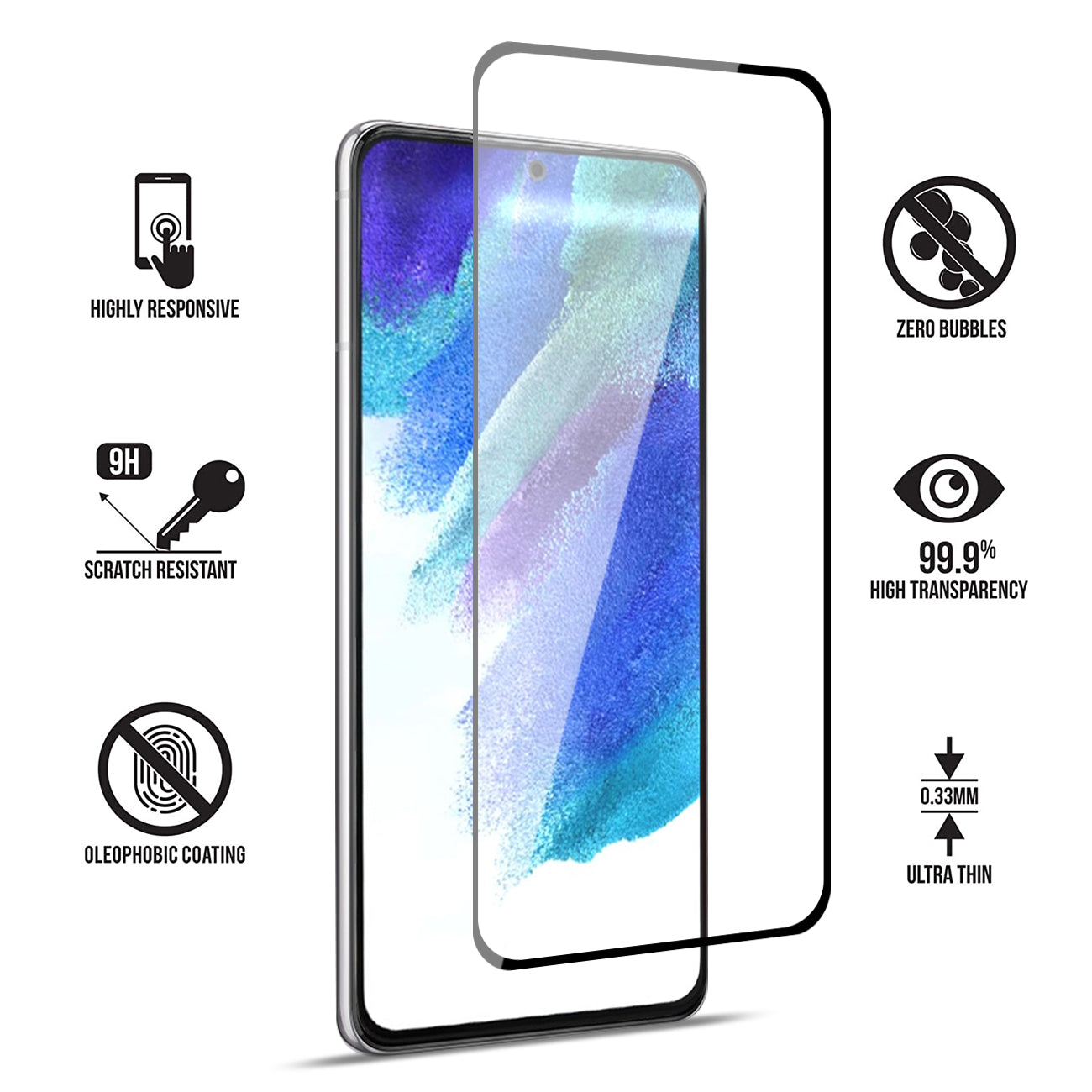 Glass Screen Protective Cover Super 3D Curved Edge Shock Resistant Samsung Galaxy S21/ S30