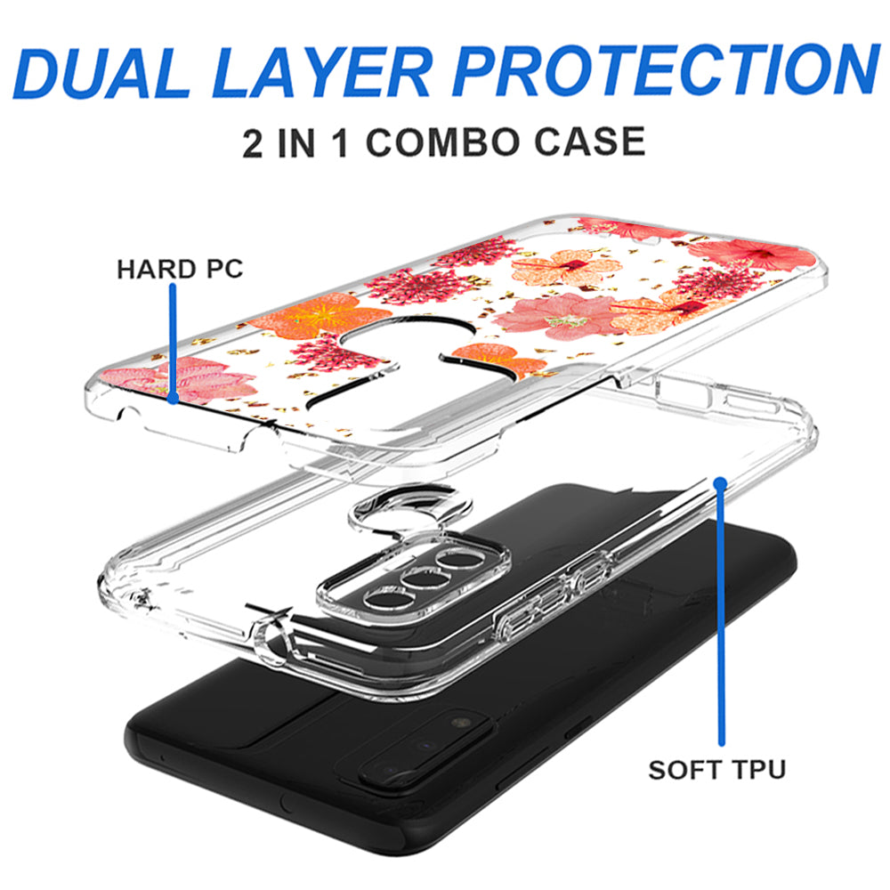 Pressed dried flower Design Phone case For Moto-G Pure 2021/G Power 2022 In Red
