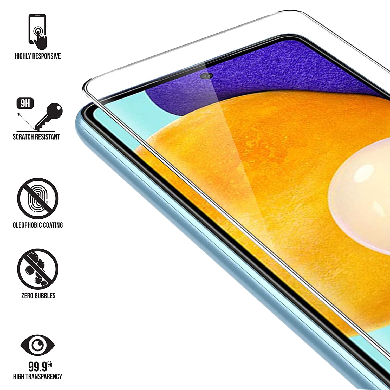Glass Super Durable 2.5D Samsung Galaxy A52 Clear