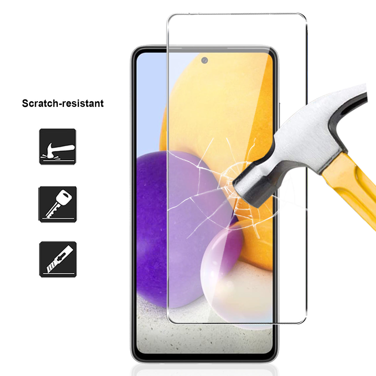 Glass Super Durable 2.5D Samsung Galaxy A72 Clear