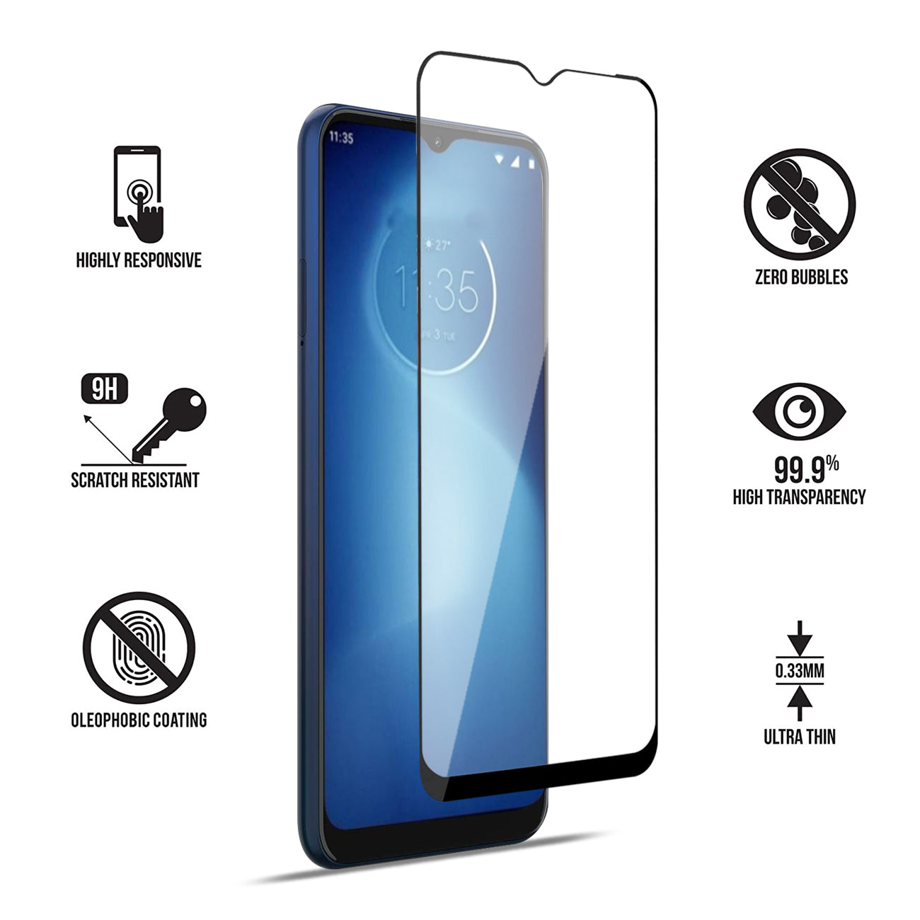 Screen Protector Full Coverage Scratch Resistant Moto E7 Power 2021