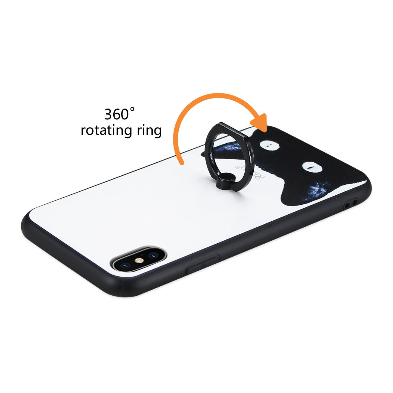 iPhone X/iPhone XS CAT DESIGN CASE WITH ROTATING RING STAND HOLDER