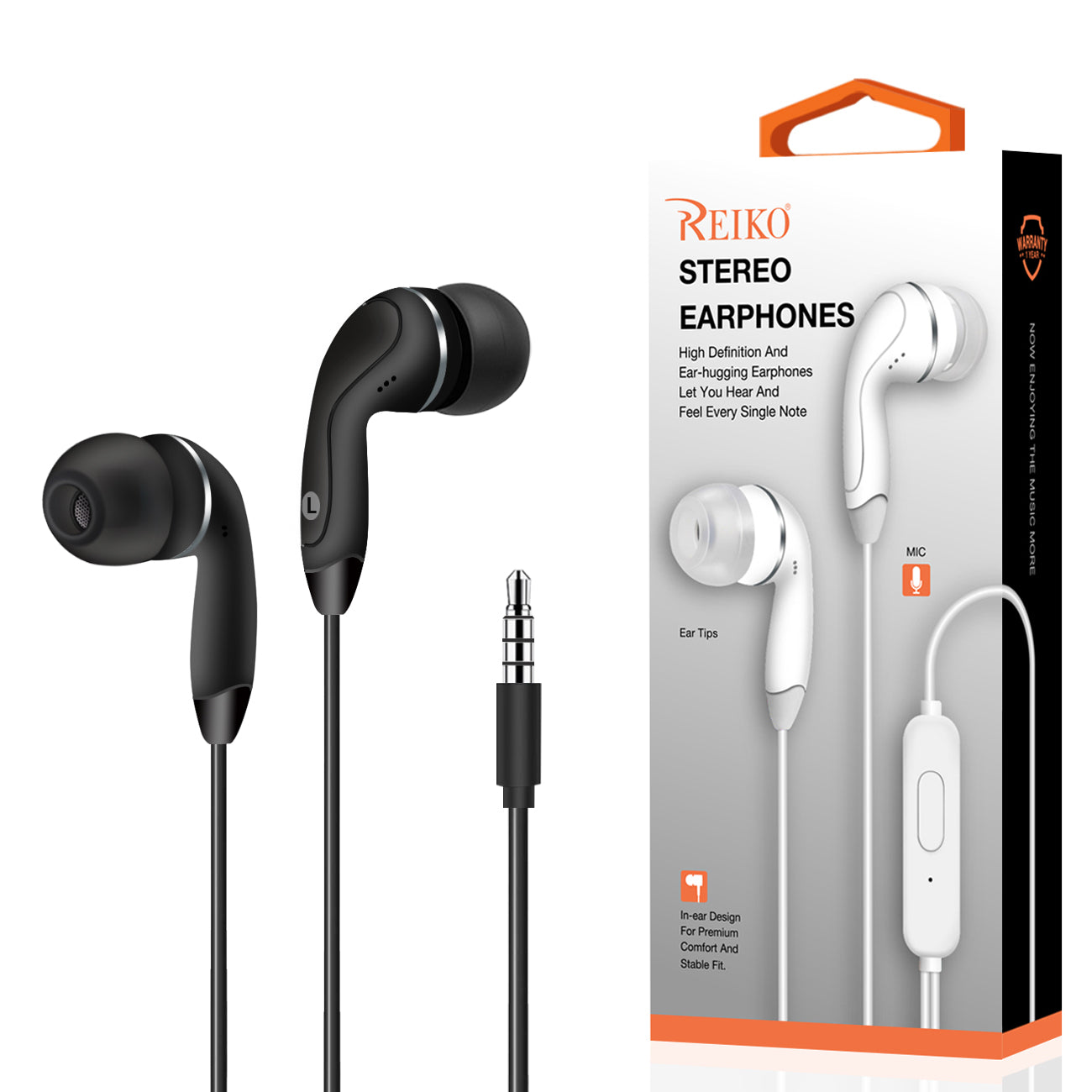 In-Ear Headphones With Mic In Black