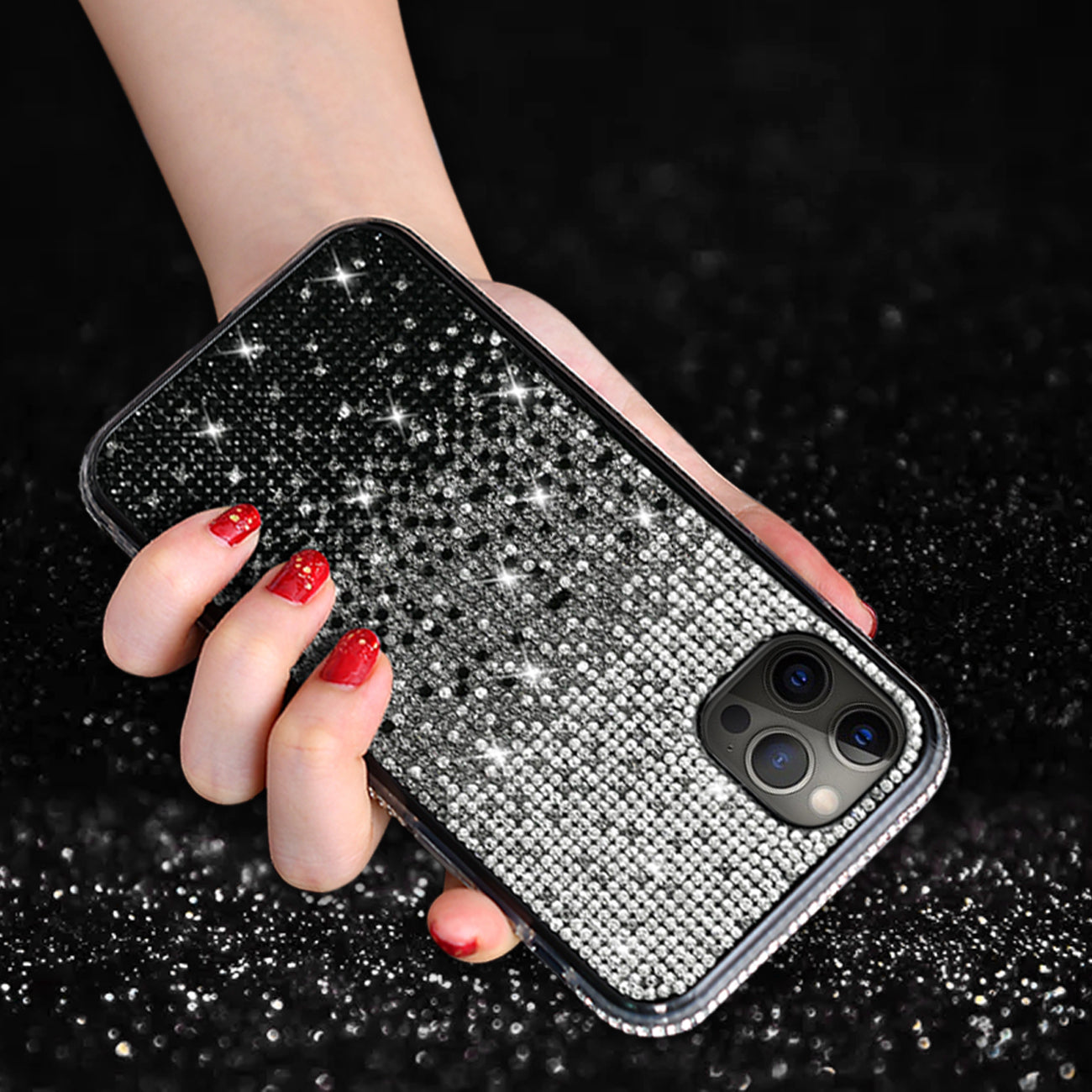 Case Diamond Design Apple iPhone 12 Pro Max Black Color