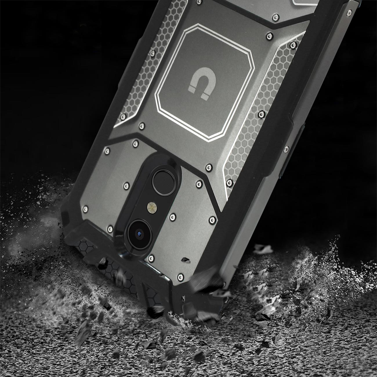 LG K10(2018) Metallic Front Cover Case In Gray