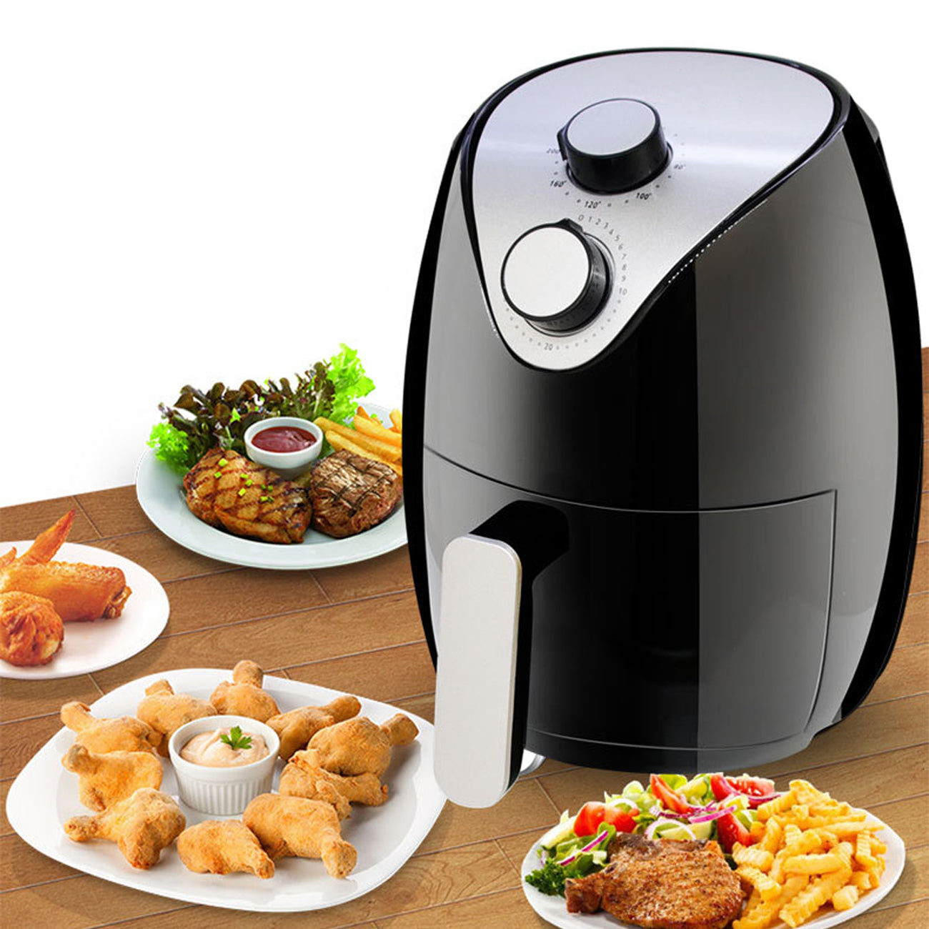 2.8 L Air Fryer with Real Cook Technology In Black