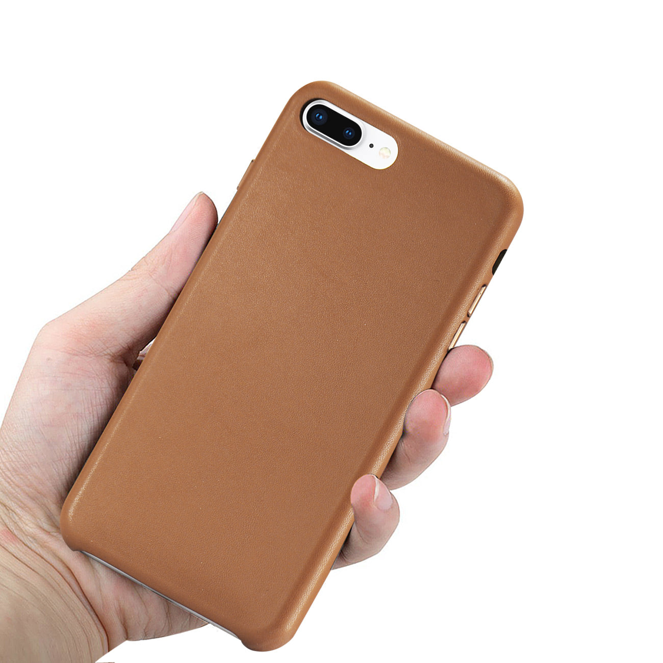 Cover Back Shell Premium PU Leather Ultra Slim Vintage Design Apple iPhone 8 Plus Brown Color
