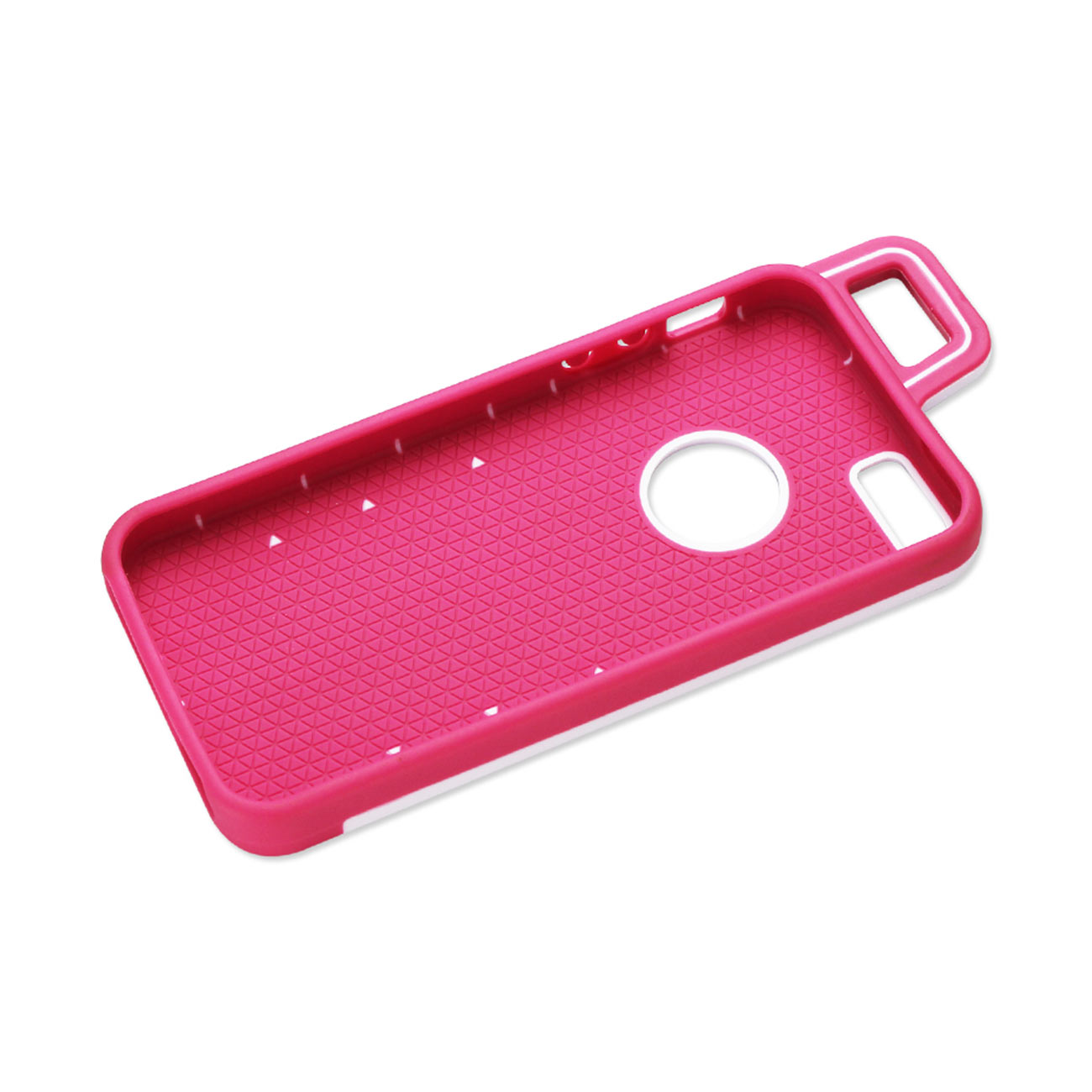 Case Hybrid Drop Proof Workout With Hook iPhone 5/ 5S/ SE White Pink Color