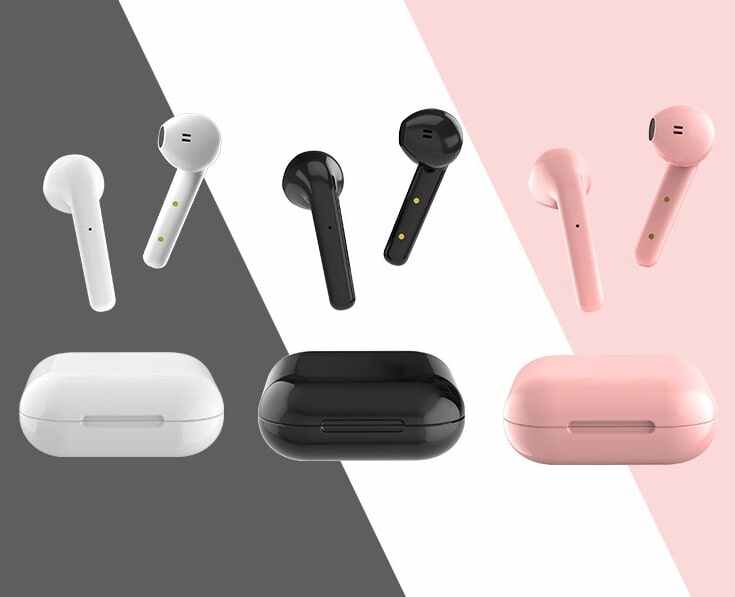 True Wireless Stereo Earbuds 5.0 Touch Controls Noise Isolation with Precise Bass Hi-Fi Sound In Pink