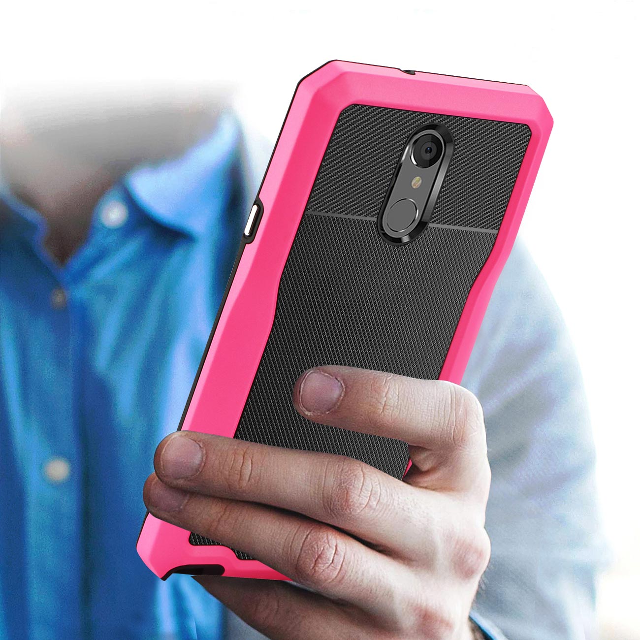 Reiko LG STYLO 4 Full Coverage Shockproof Case In Pink