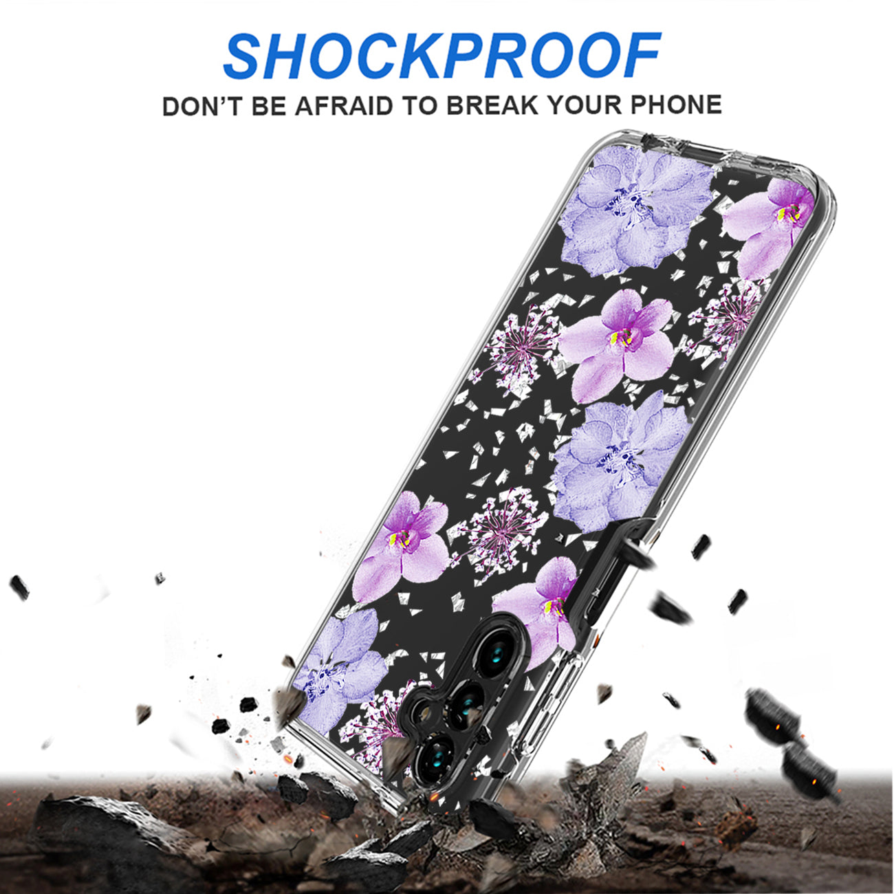 Pressed dried flower Design Phone case For Samsung Galaxy A13 5G In Purple