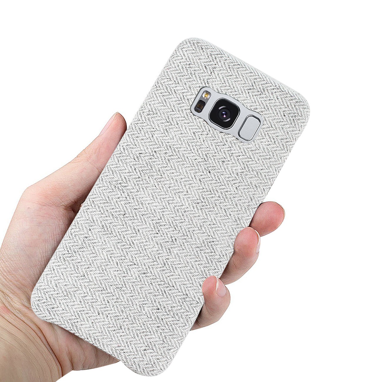SAMSUNG GALAXY S8 EDGE/S8 Plus HERRINGBONE FABRIC IN LIGHT GRAY