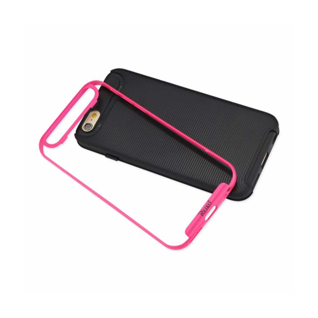 Case With Bumper Frames Slim Armor iPhone 6S/ 6 Plus Black Hot Pink Color