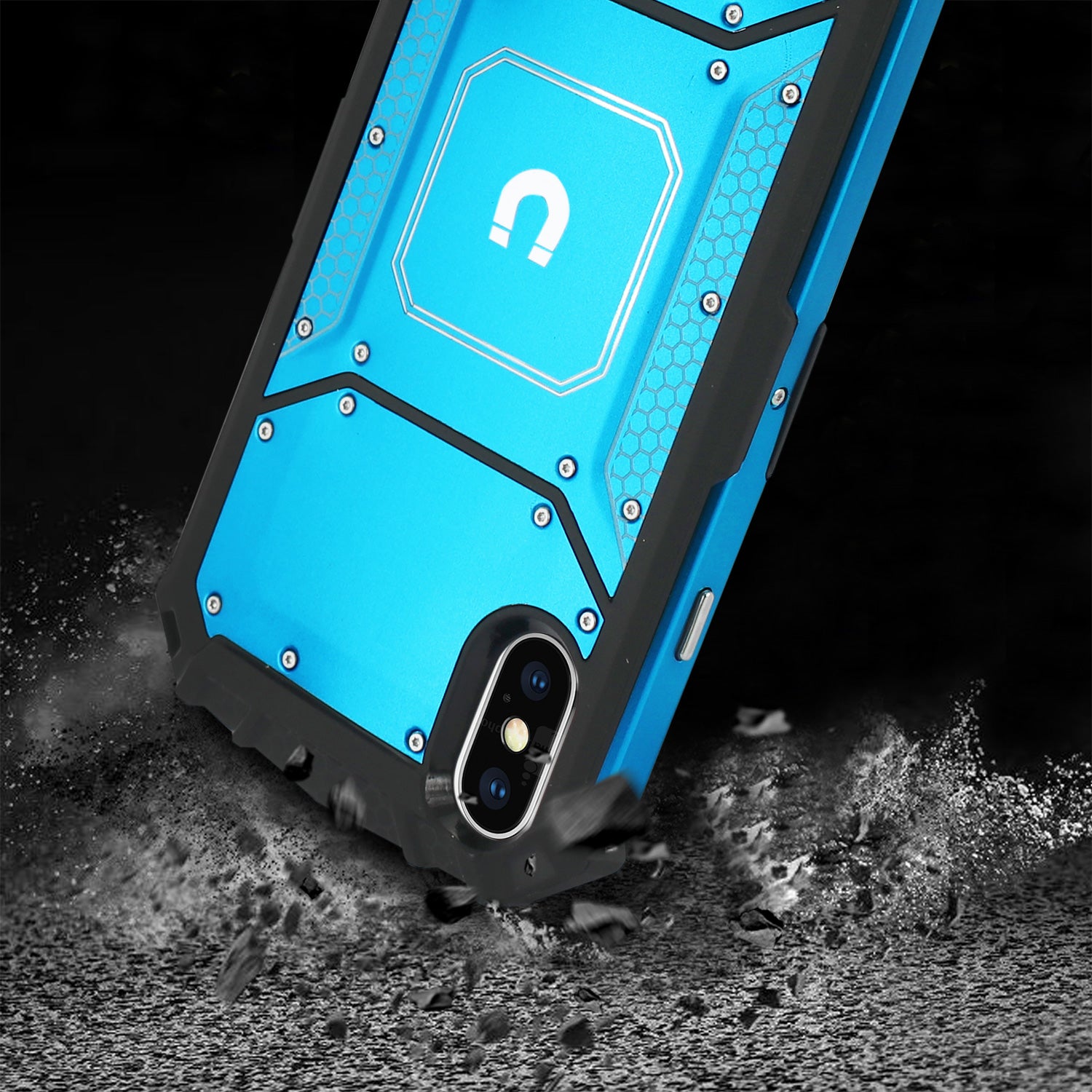 iPhone X/iPhone XS Metallic Front Cover Case In Blue