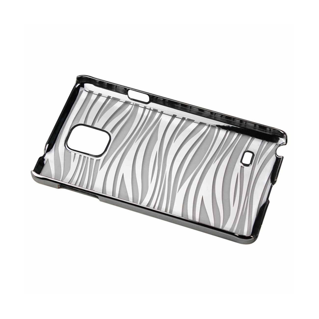 Samsung Galaxy Note 4 Animal Zebra Print Clear Case In Silver