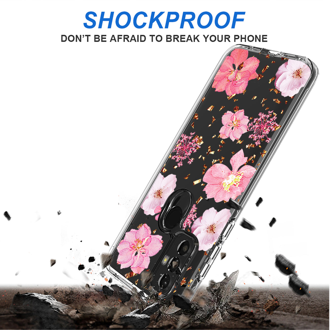 Pressed dried flower Design Phone case For Moto-G Pure 2021/G Power 2022 In Pink