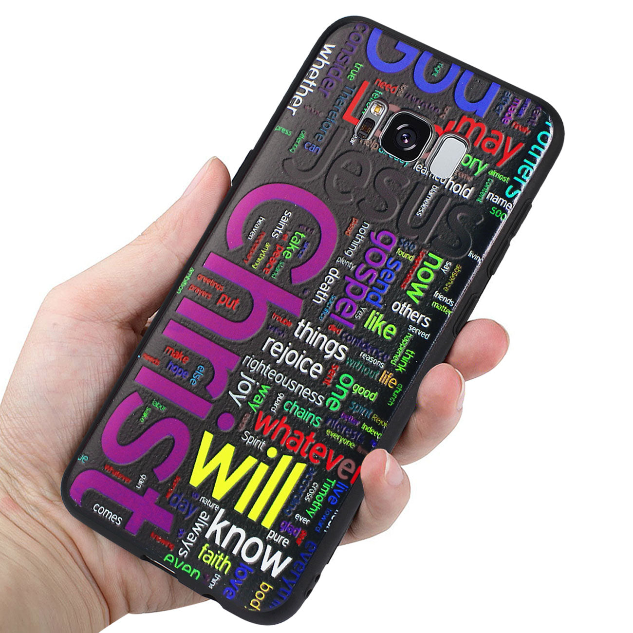 SAMSUNG GALAXY S8 EDGE/S8 Plus DESIGN TPU CASE WITH VIBRANT WORD CLOUD JESUS LETTERS