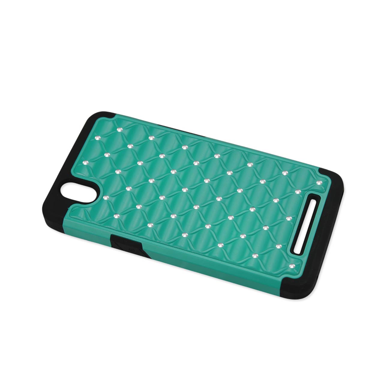 Case Hybrid Heavy Duty Jewelry Diamond ZTE Z Max Black And Green Color