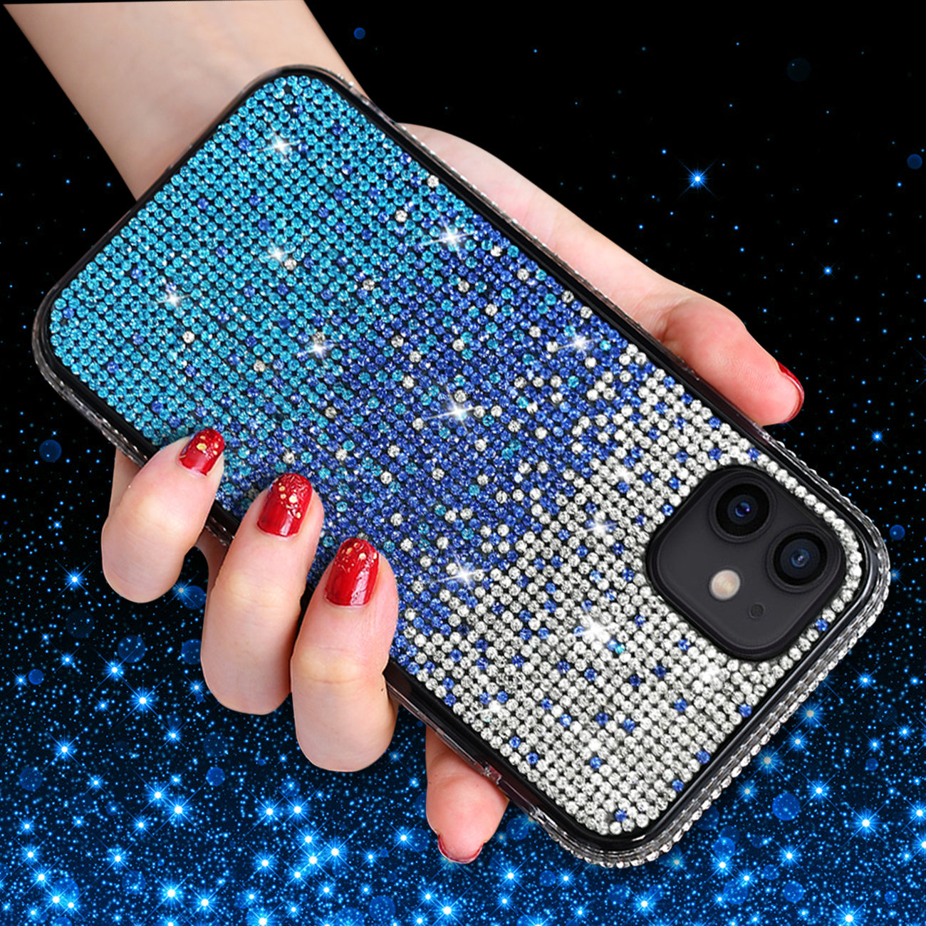 Case Diamond Design Apple iPhone 12 Mini Blue Color