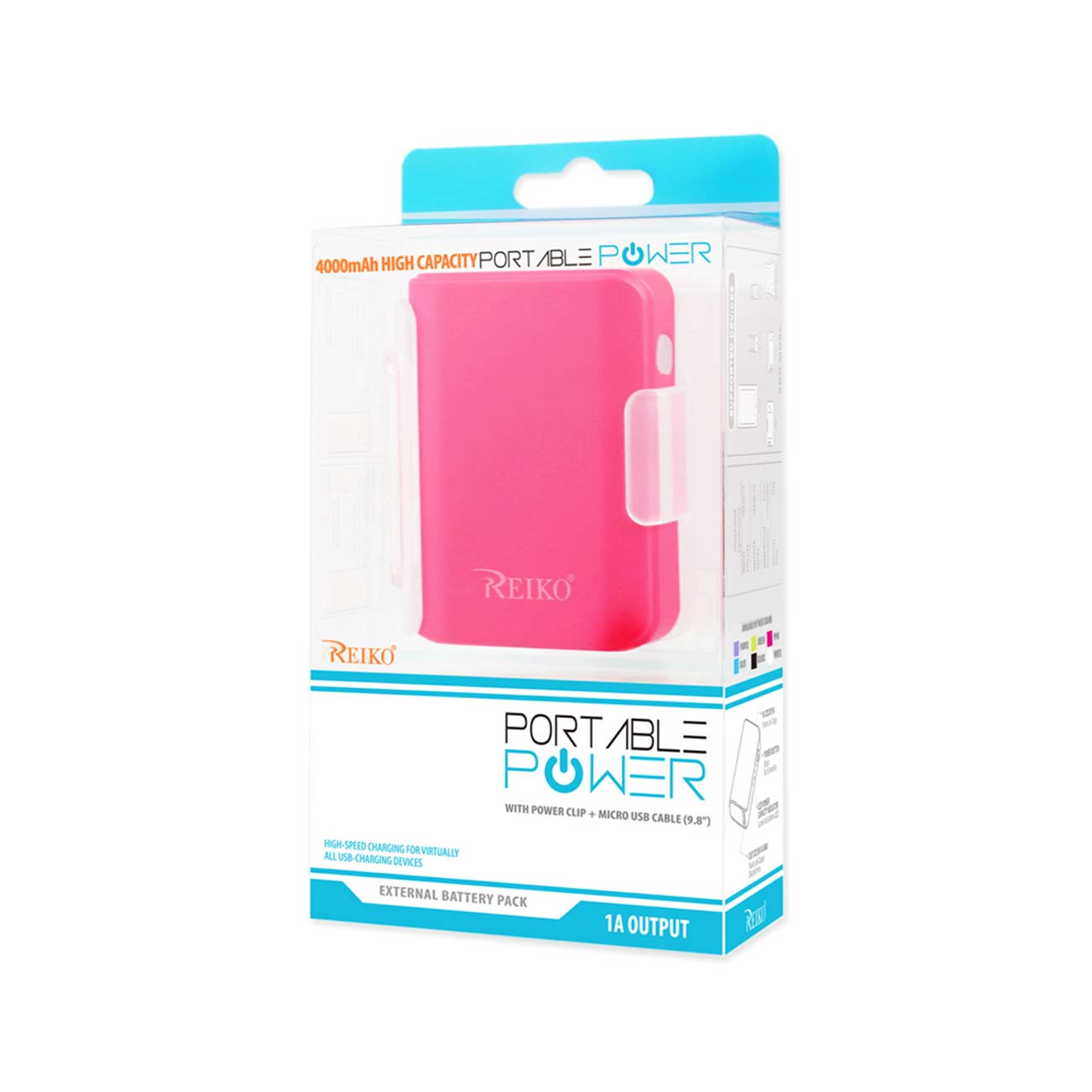 Power Bank Universal With Cable 4000Mah Pink Color
