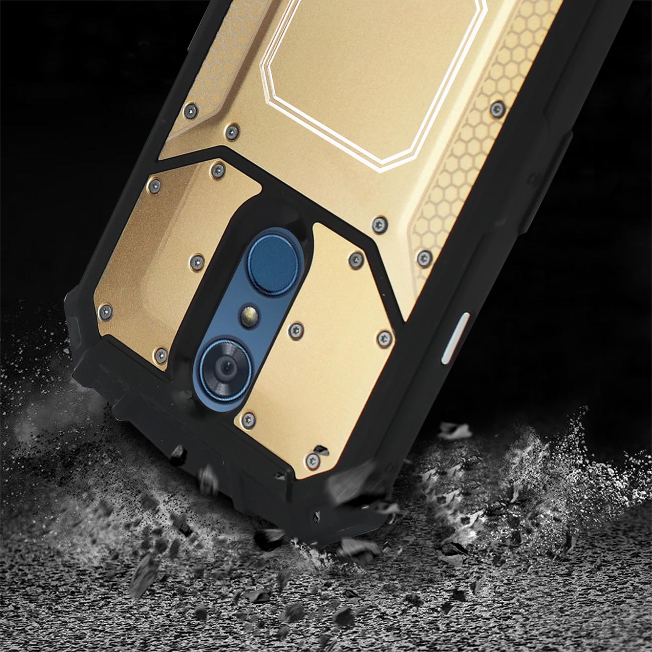 LG Q7 Plus Metallic Front Cover Case In Gold