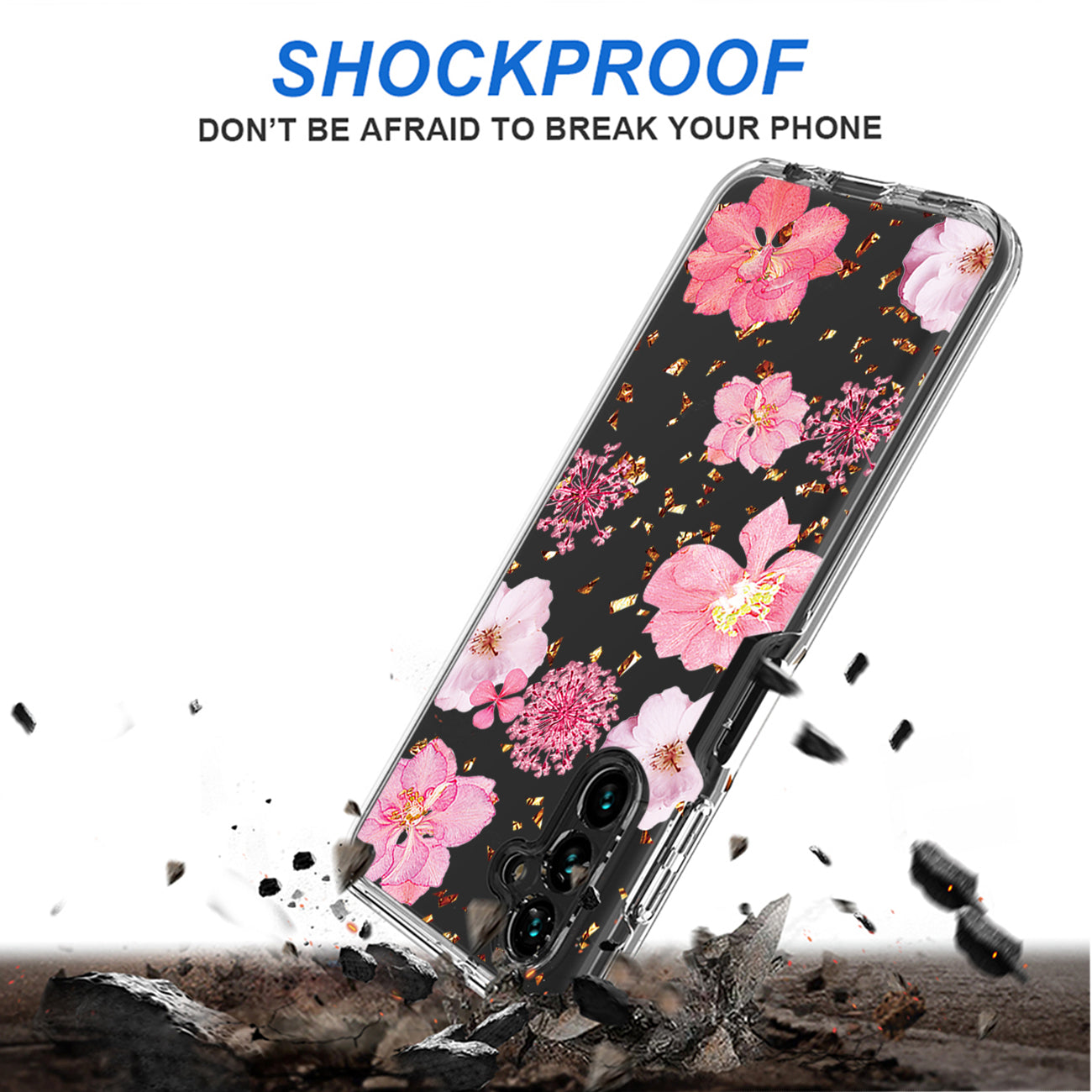 Pressed dried flower Design Phone case For Samsung Galaxy A13 5G In Pink