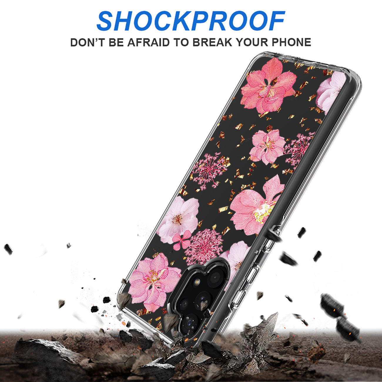 Pressed dried flower Design Phone case for Samsung Galaxy A32 5G In Pink