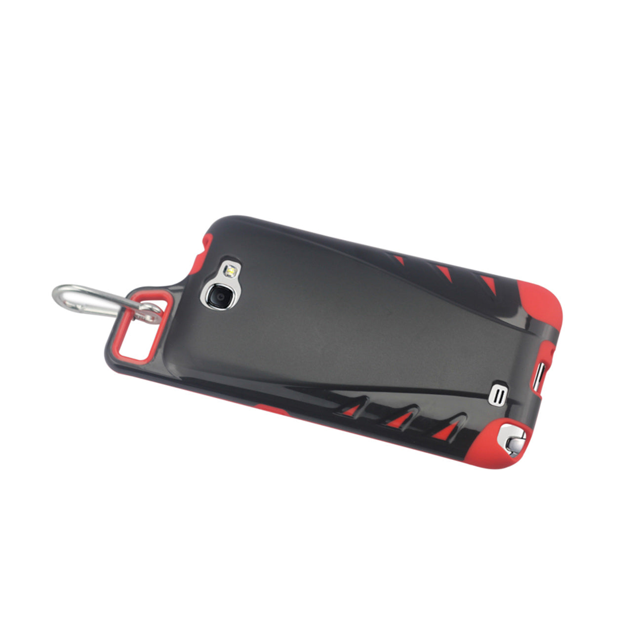 Samsung Galaxy Note 2 Dropproof Workout Hybrid Case With Hook In Black Red