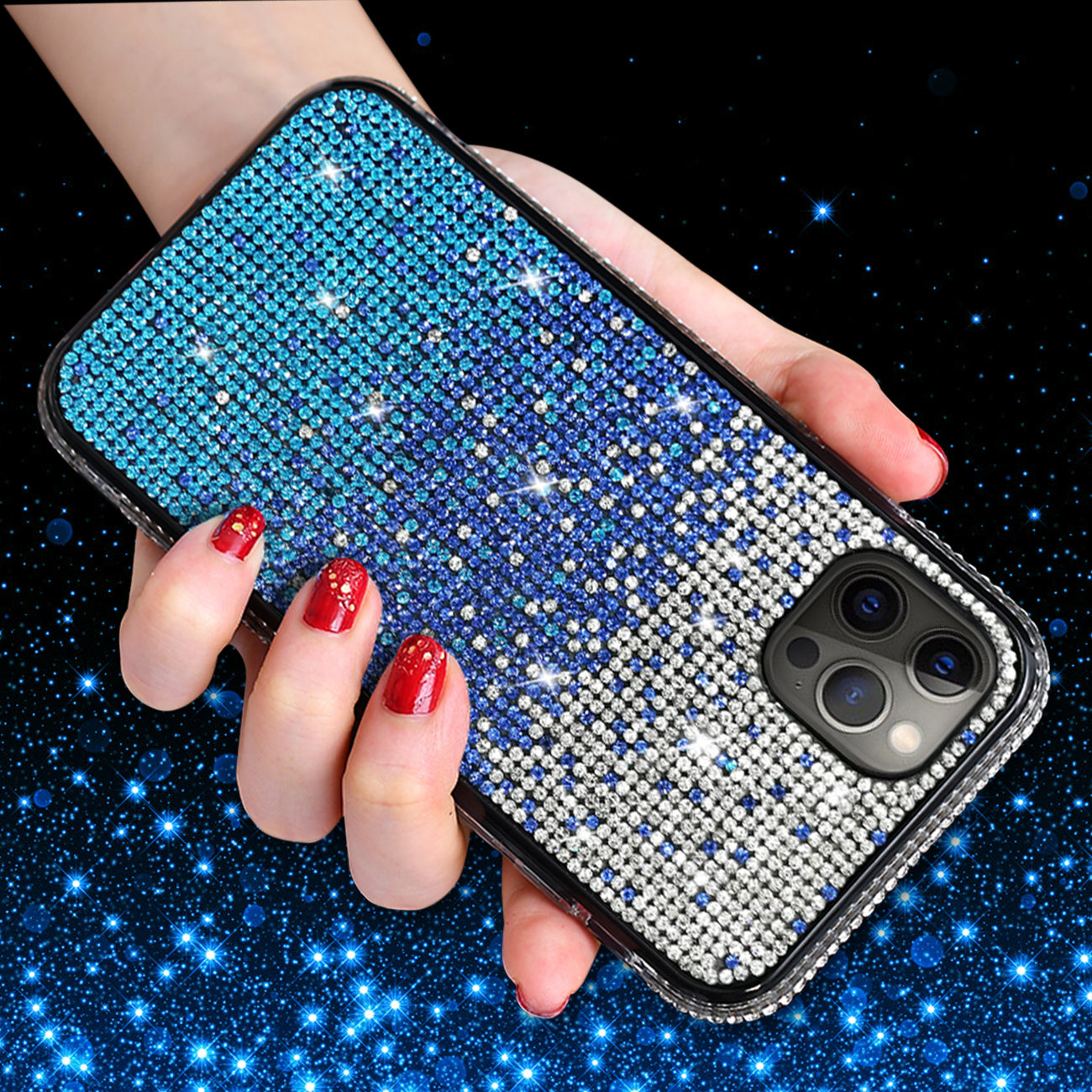 Case Diamond Design Apple iPhone 12 Pro Max Blue Color