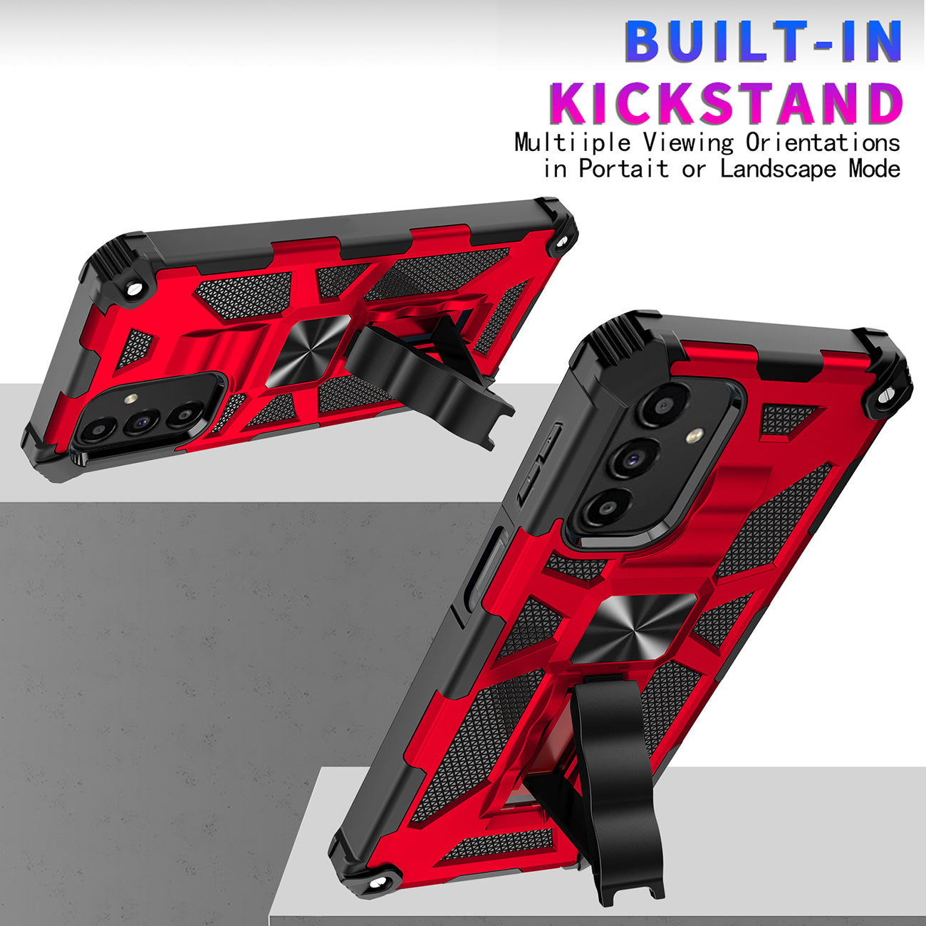 Built-in Kickstand TPU Case with Magnetic Mount for SAMSUNG GALAXY A13 5G in Red