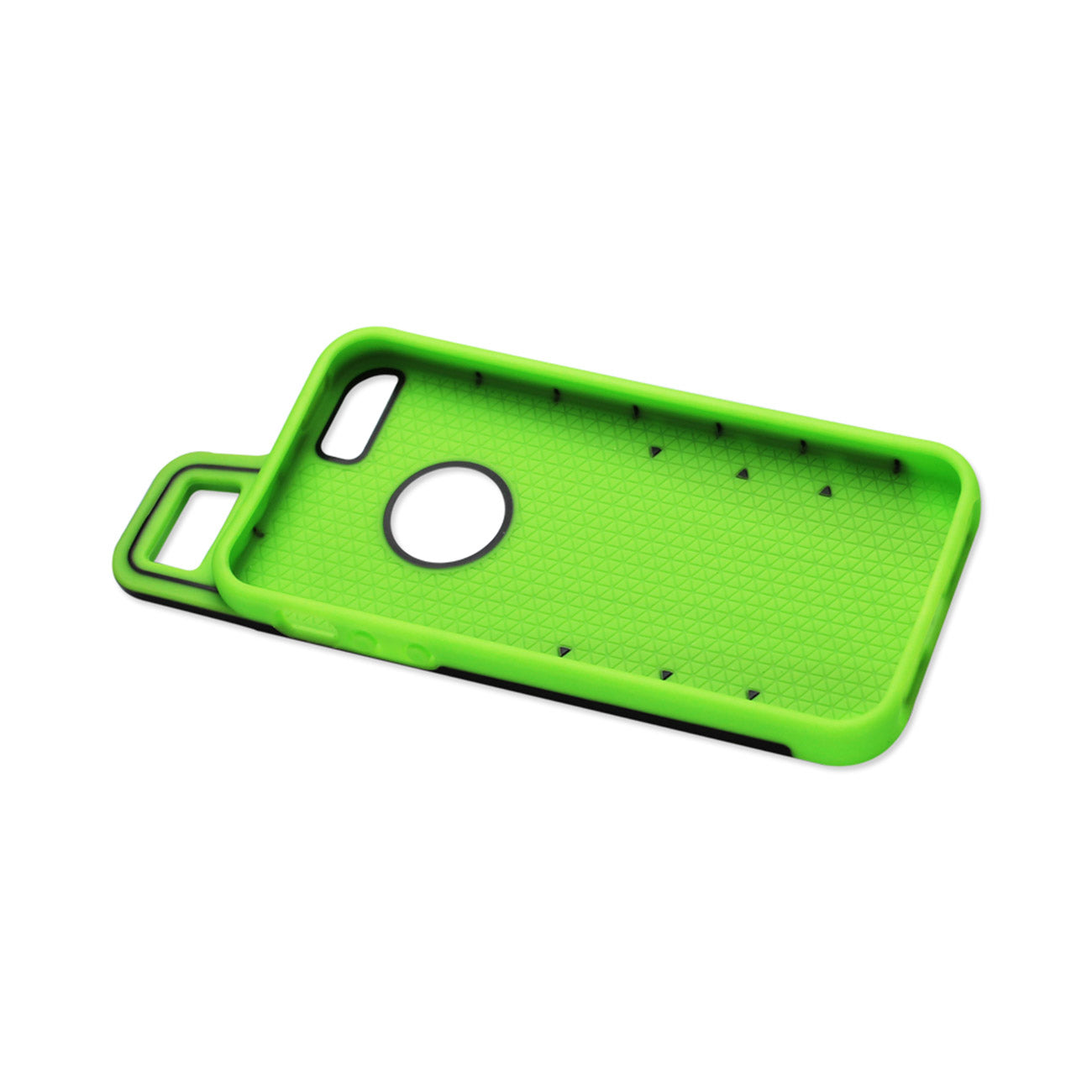 Case Hybrid iPhone 5/ 5S/ SE Drop Proof Workout With Hook Black Green Color