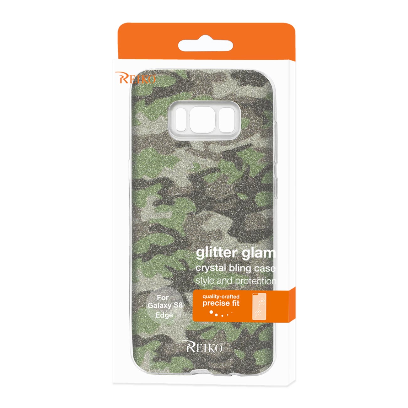 Samsung Galaxy S8 Edge/ S8 Plus Shine Glitter Shimmer Camouflage Hybrid Case In Green