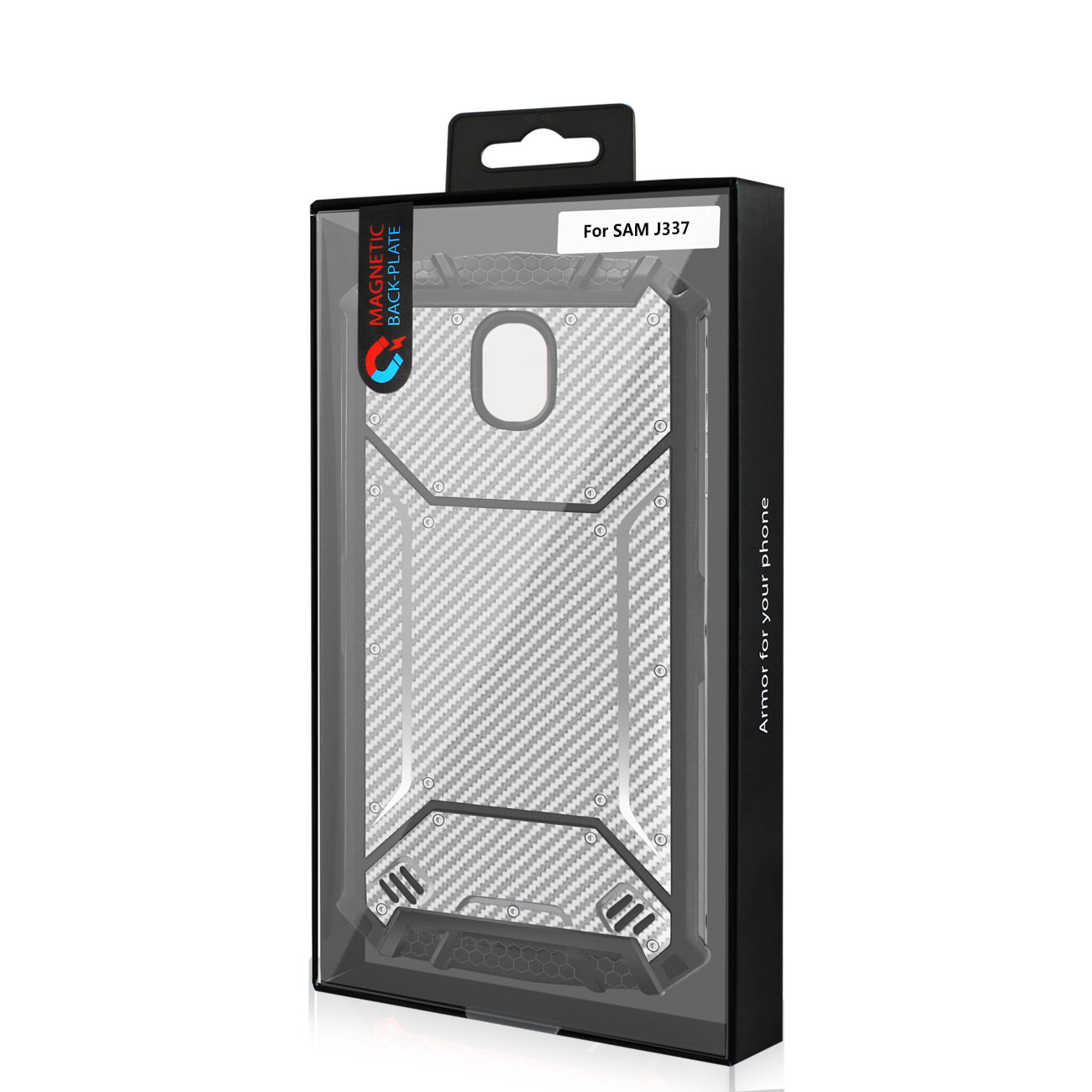 Reiko SAMSUNG GALAXY J3 (2018) Carbon Fiber Hard-shell Case In Gray