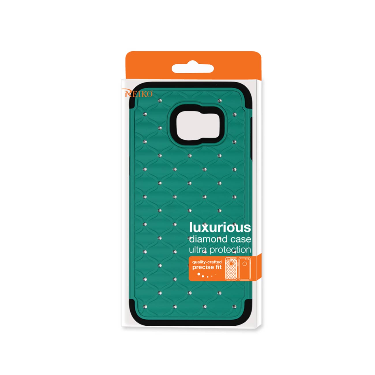Samsung Galaxy S6 Edge Plus Hybrid Heavy Duty Jewelry Diamond Case In Black Green