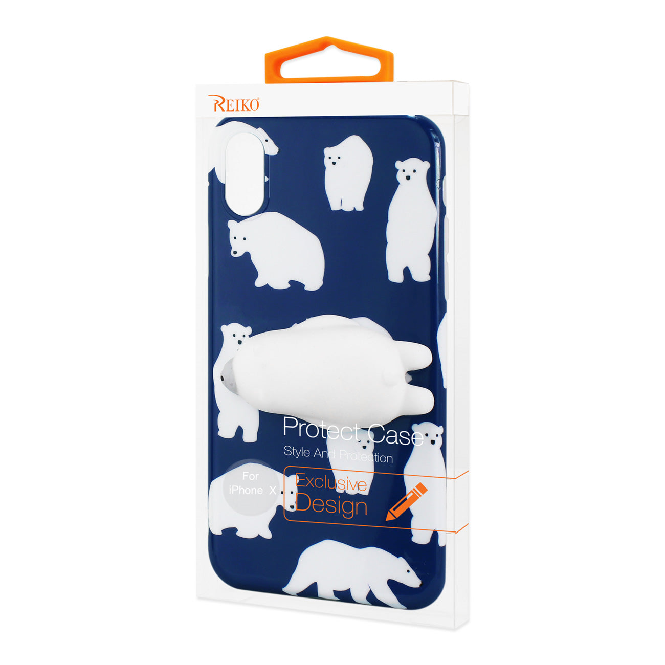 iPhone X/iPhone XS TPU DESIGN CASE WITH 3D SOFT SILICONE POKE SQUISHY POLAR BEAR