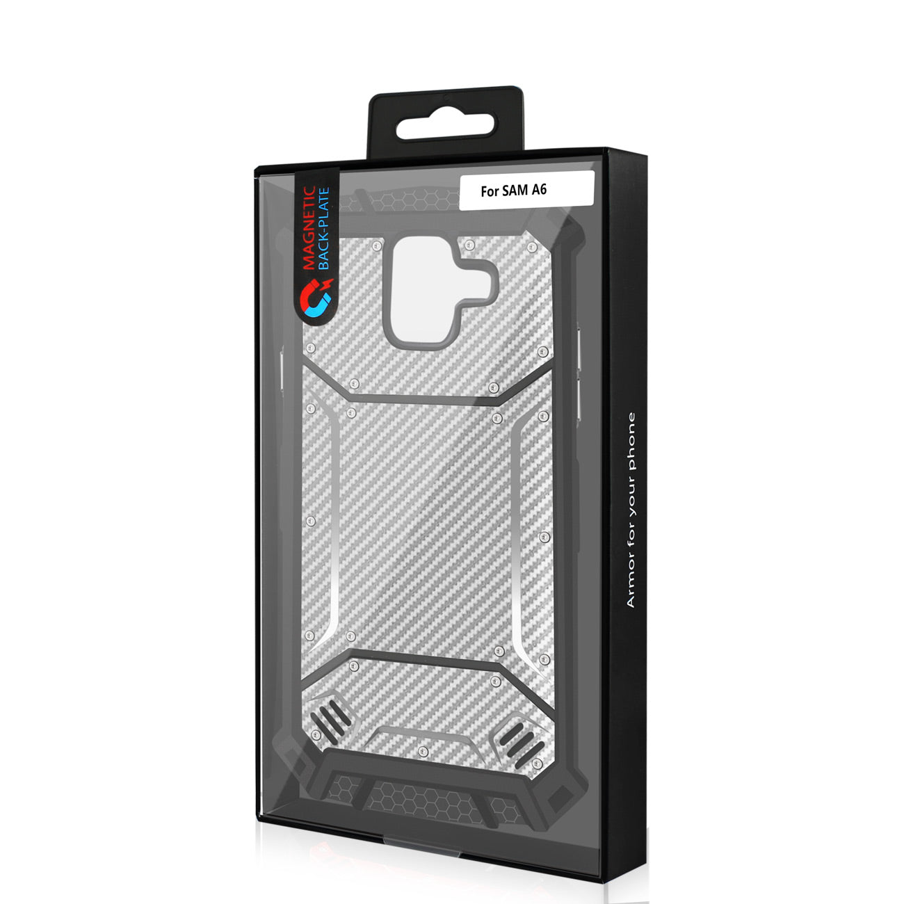 Reiko Samsung Galaxy A6 Carbon Fiber Hard-shell Case In Gray